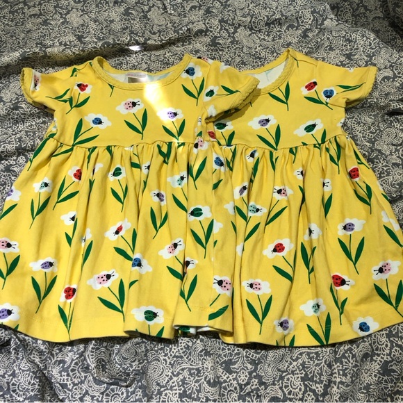Hanna Andersson Other - Hanna Andersson yellow flower print dress ladybugs 18-24 months